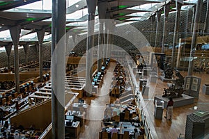 Interior scene from Alexandria Library, Egypt 2018. High quality