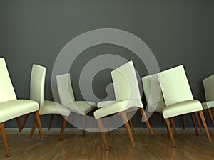 Interior scene dancing chairs
