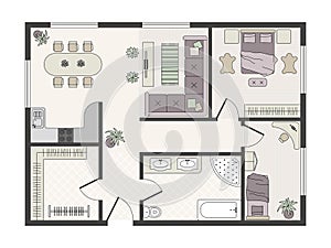 Sistema. mobilia decorazioni vettore l'edificio progetto documenti modelli 