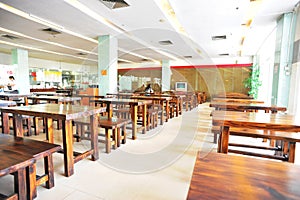 Interior of school dining room