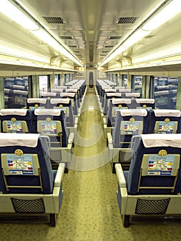 Interior seat of Japan train
