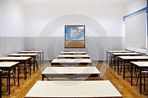 Interior of secondary classroom