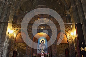 The interior of Sevanavank Monastery in Armenia