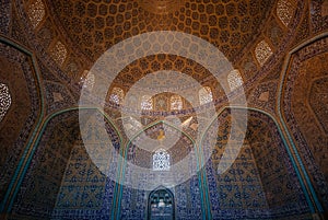 Interior of Sheikh Lotfollah Mosque, Isfahan, Iran