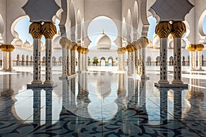 Interior of Sheikh Zayed Grand Mosque in Abu Dhabi, United Arab Emirates, Sheikh Zayed Grand Mosque in Abu Dhabi, AI Generated
