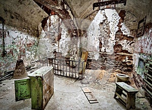 Interior shot of a cell at the Eastern State Penitentiary in Philadelphia, Pennsylvania