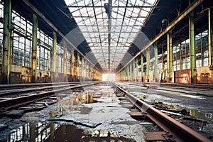 interior shot of empty glass factory