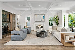 Interior shot of a living room of a luxury home