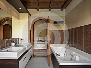 Interior shot of a modern bathroom