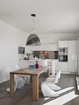 Interior shot of a modern kitchen