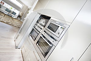 Interior shot of a modern luxury kitchen