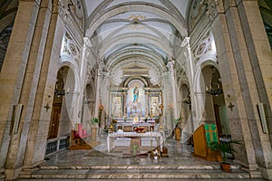 Interior sight from Church of Nostra Signora del Sacro Cuore in Piazza Navona, Rome, Italy.