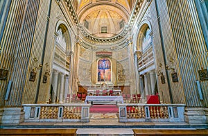 Interior sight from Church of Santa Maria in Monserrato degli Spagnoli, Rome, Italy.