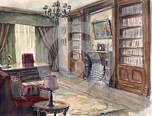 Interior sketch of the cabinet