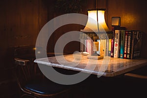 Interior of a small cozy cafeteria