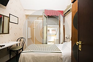 Interior small hotel room milan italy