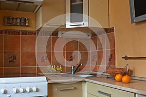 Interior of small kitchen