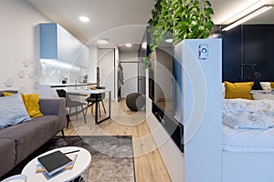 Interior of small modern apartment