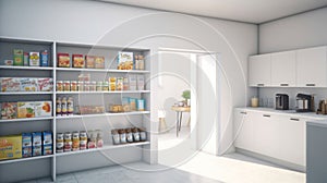 interior of small office pantry with a modern minimalist touch