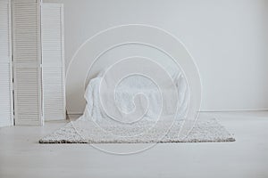 Interior sofa sofa in white room home