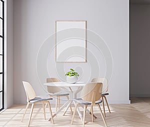 Interior space of wooden dining room