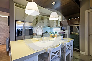 Interior of a specious modern kitchen