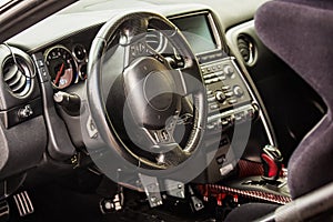 Interior of the sports car