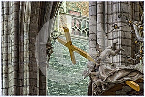 Interior of St Bavo Cathedral in Ghent, Belgium