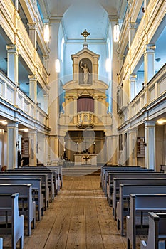 Interior of St. James Church, Jakobskirche in Weimar, Germany. The first church was built in 1168