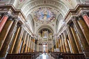 Interior of St John basilica, Eger, Hungary