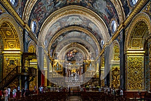 Interior of St John`s Co-Cathedral - Valletta, Malta