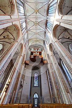 Interior of St. Mary church in Lubeck, Germany