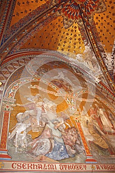 Interior of St. Matthias church in Budapest