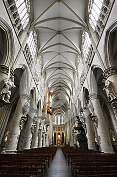 Interior of St. Michael Cathedral - Brussels