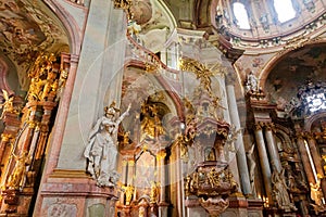 Interior of St. Nicholas Church in Prague, Czech Republic