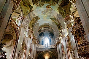 Interior of St. Nicholas Church in Prague, Czech Republic