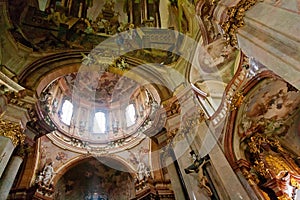 Interior of St. Nicholas Church in Prague, Czech Republic