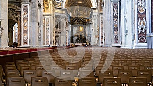 Interior of St Peter Basilica in Vatican