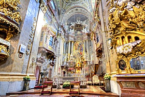 Interior of St. Peter church Peterskirche in Vienna, Austria