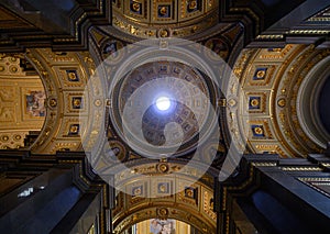 Interior of St. Stephen`s Basilica in Budapest, Hungary