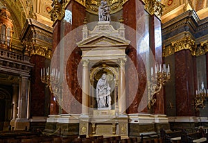 Interior of St. Stephen`s Basilica in Budapest, Hungary