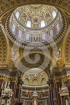Interior of St. Stephen`s Basilica - Budapest - Hungary