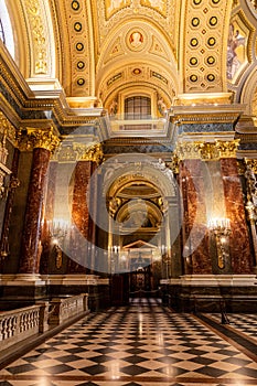 Interior of St. Stephen`s Basilica Szent István-bazilika. Budapest, Hungary