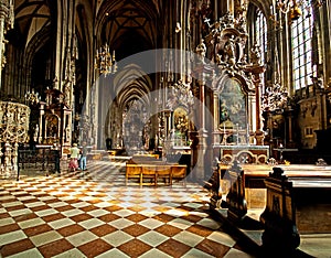 Interior of St. Stephens Cathedral, Vienna, Austria