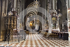 Interior of St. Stephens Cathedral in Vienna