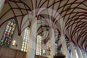 Interior of St Thomas Church Thomaskirche, a Lutheran church in Leipzig, Germany