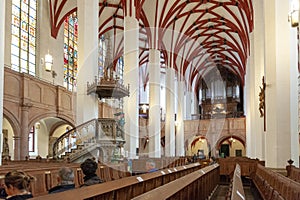 Interior of St Thomas Church Thomaskirche, a Lutheran church in Leipzig, Germany