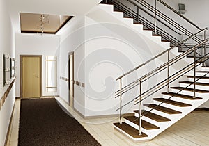 Interior with stair 3d photo