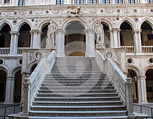 Interior Staircase in the Doge`s Palace in Venice