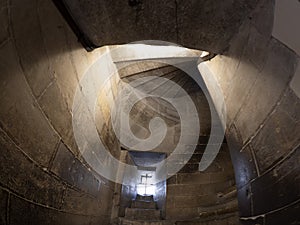 interior of stairway of florence giotto tower detail near Cathedral Santa Maria dei Fiori, Brunelleschi Dome Italy